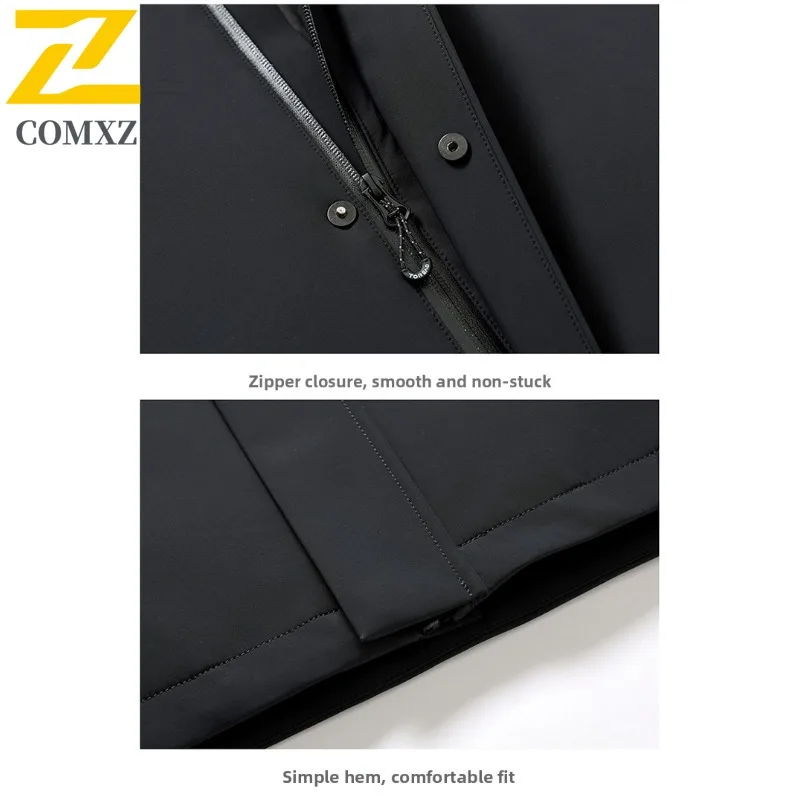 COMXZ الترفيه الرجال أسفل سترة مقنعين في الهواء الطلق التنقل مكتب يندبروف سترة موضة المشي لمسافات طويلة سميكة الدفء الشتاء الملابس