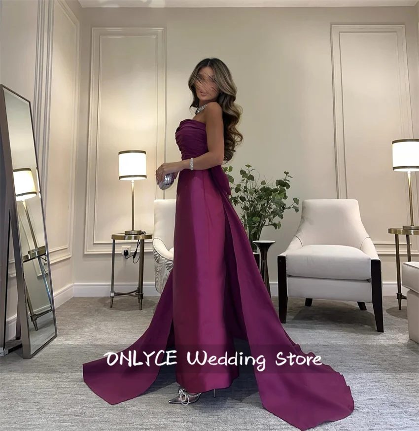 高級パープルトルコイブニングドレス 2025 弓誕生日パーティー Vestidos ロングウエディングドレスウェディングパーティードレスカスタマイズ