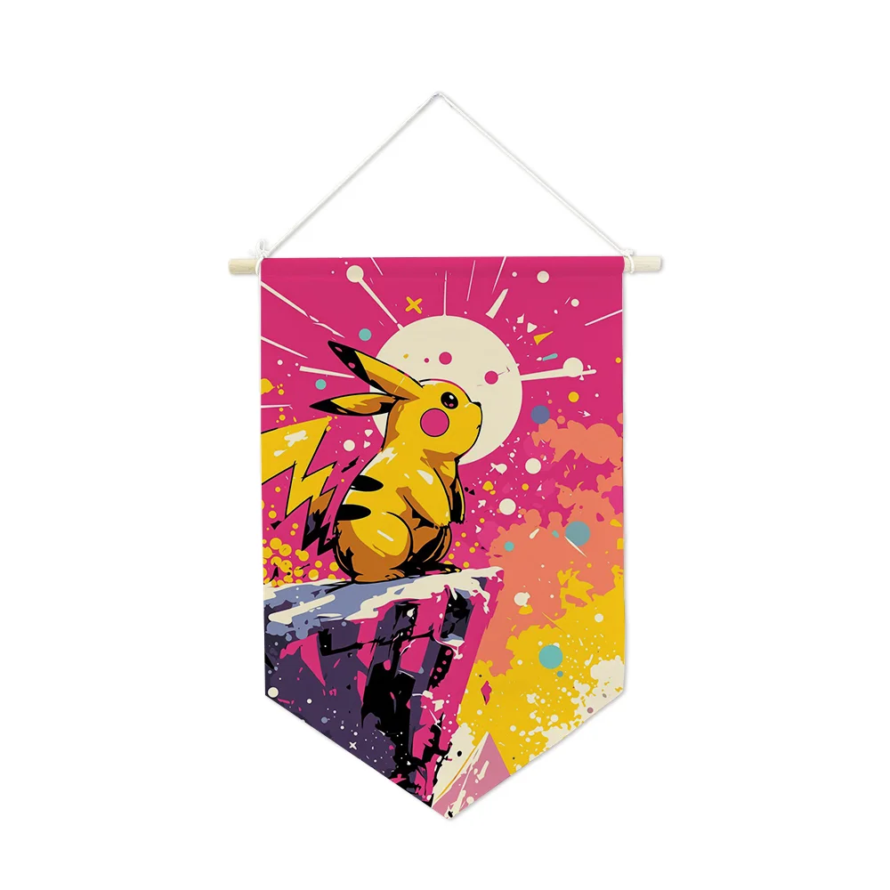 Pokemons Hanging Cloth Anime Print Wall Decor Canvas Women Crative Men Room Modern Home Art Decoration Kawaii Party Accessories view 4
