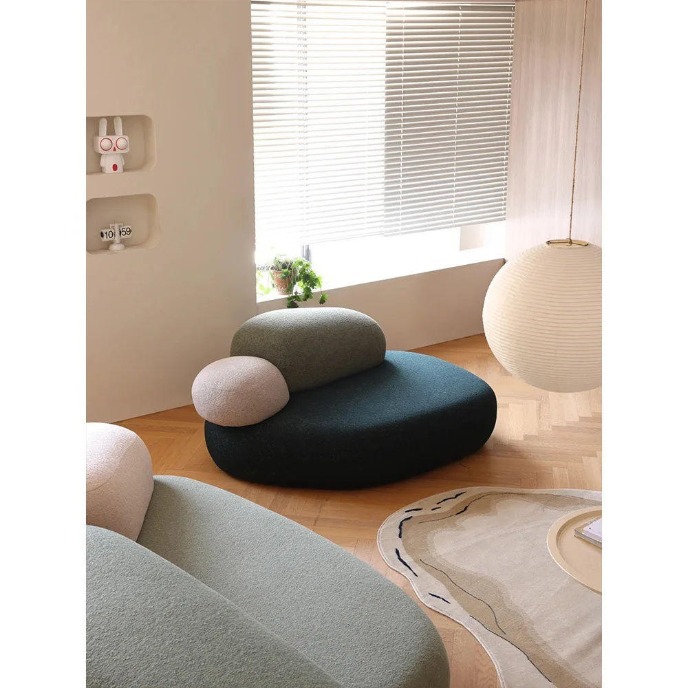 Sofá Cobble, sofá de tecido de chenille minimalista criativo