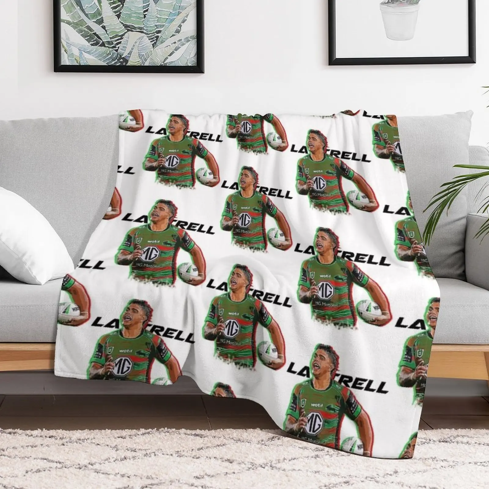 New Latrell Mitchell (3) Throw Blanket Flannel Fabric sofa bed Quilt Plaid Blankets