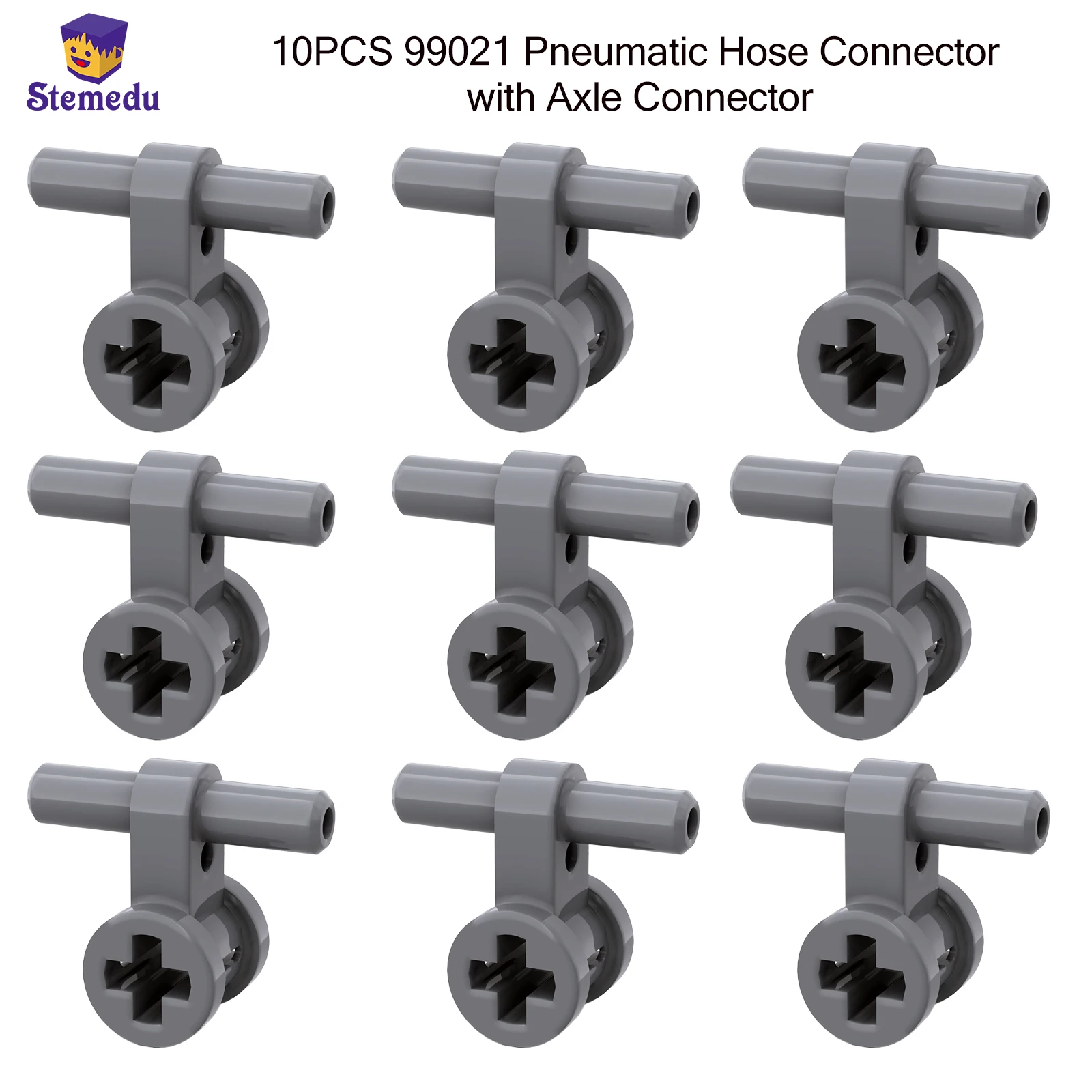 10PCS 99021 Pneumatic Hose Connector with Axle Connector Building Block MOC Parts 53895 DIY Brick GDS-985 Compatible with Legoed