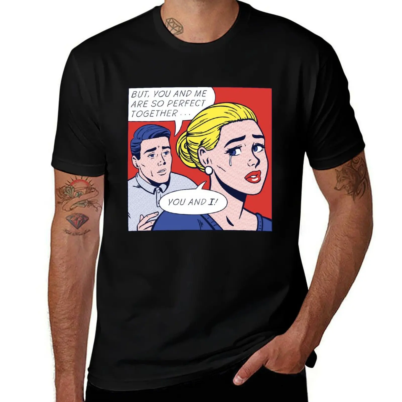 

You and Popart T-Shirt cotton graphic tees Luxury man anime tshirt oversized t shirt Men's t-shirt