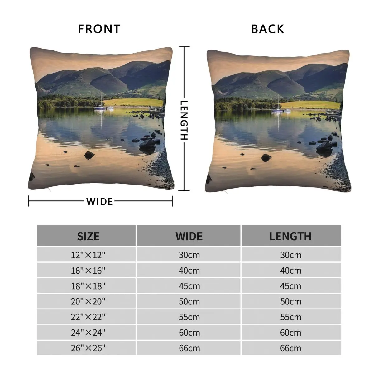 Sunrise Over Skiddaw Lake District Pillowcase Polyester Linen Velvet Printed Zip Decorative Throw Pillow Home Cushion Cover 18