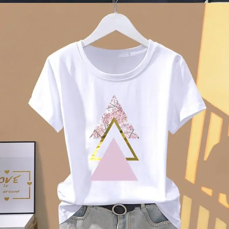 

Women Print Floral Sports Fashion Casual Explosive Short Sleeve T-shirt Graphic Tshirts Women Clothes Oversized T Shirt