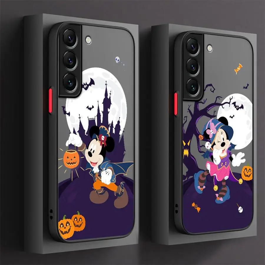 Disney Mickey Minnie Halloween Matte Case for Samsung Galaxy S23 S24 Ultra S22 S20 FE S21 Plus S10 S9 Note 20 10 TPU Phone Cover