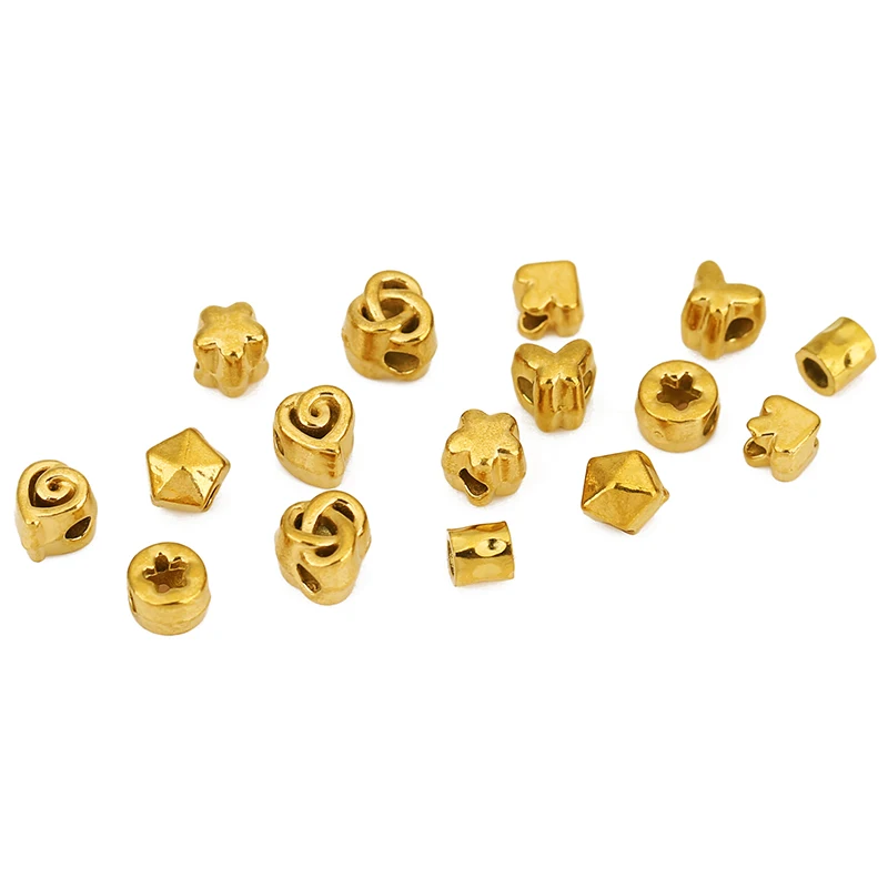 10 قطعة الفولاذ المقاوم للصدأ القلب خرز قلادة لا تتلاشى أبدًا PVD كبير الحفرة الكبيرة سوار خزر عازل DIY بها بنفسك صنع المجوهرات النتائج #4