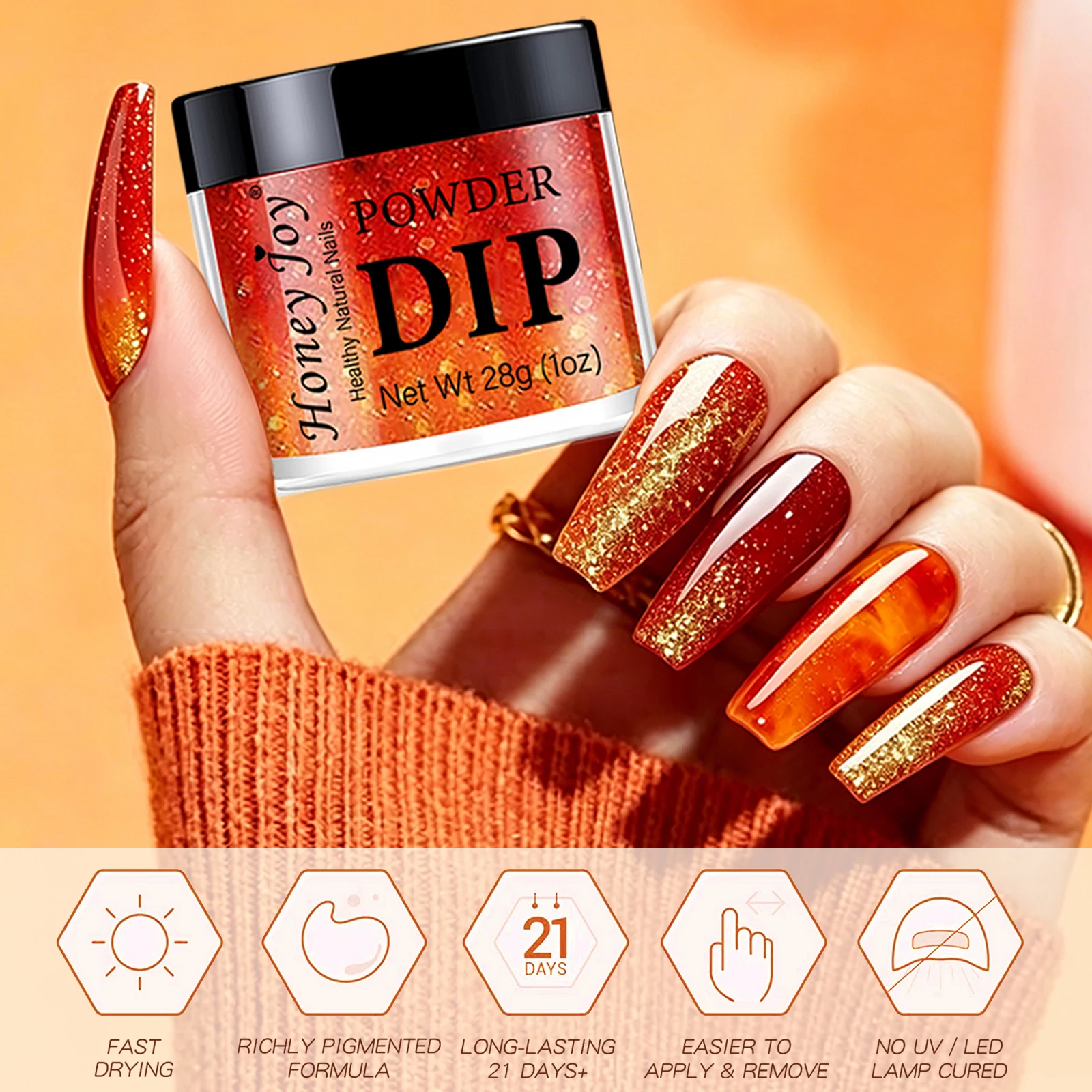 28g/Topf Acryl Tauchpulver Temperatur Farbwechsel Glanz Glitter Dip Powder System als Nagellack-Effekt Nail Art Salon DIY – Detail 4