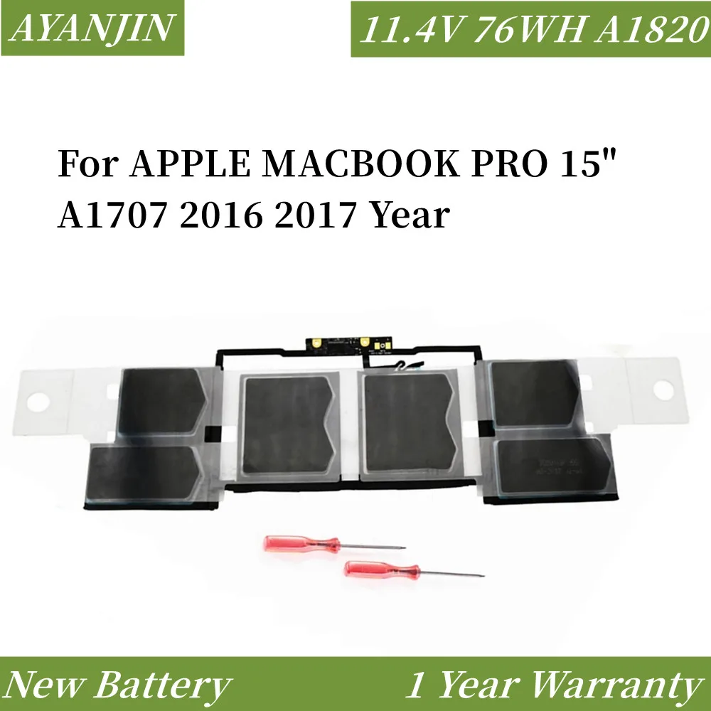 

11.4V 76WH 6667mAh A1820 Laptop Battery For APPLE MACBOOK PRO 15" A1707 2016 2017 Year