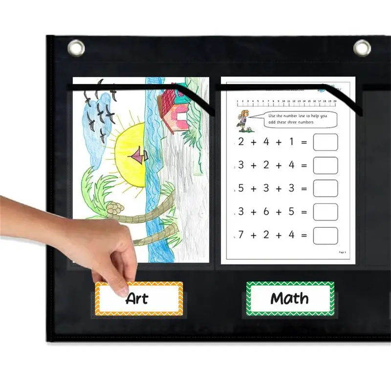 Wall Hanging Homework File Pocket Chart Classroom Pocket Charts Homework Storage Chart With 12 Tag Cards Teachers Notebook Chart