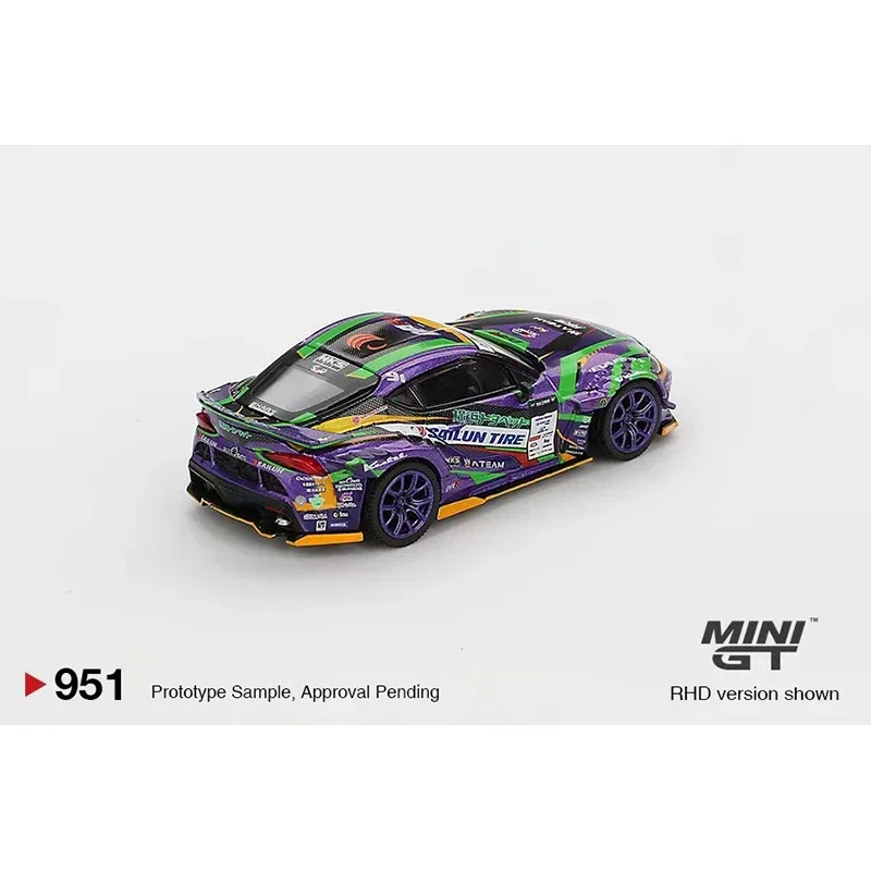 ما قبل البيع MINIGT 951 1:64 تويوتا GR Supra KUHL 2021 D1GP EVANGELION RACING D1 دييكاست ديوراما نموذج مجموعة اللعب