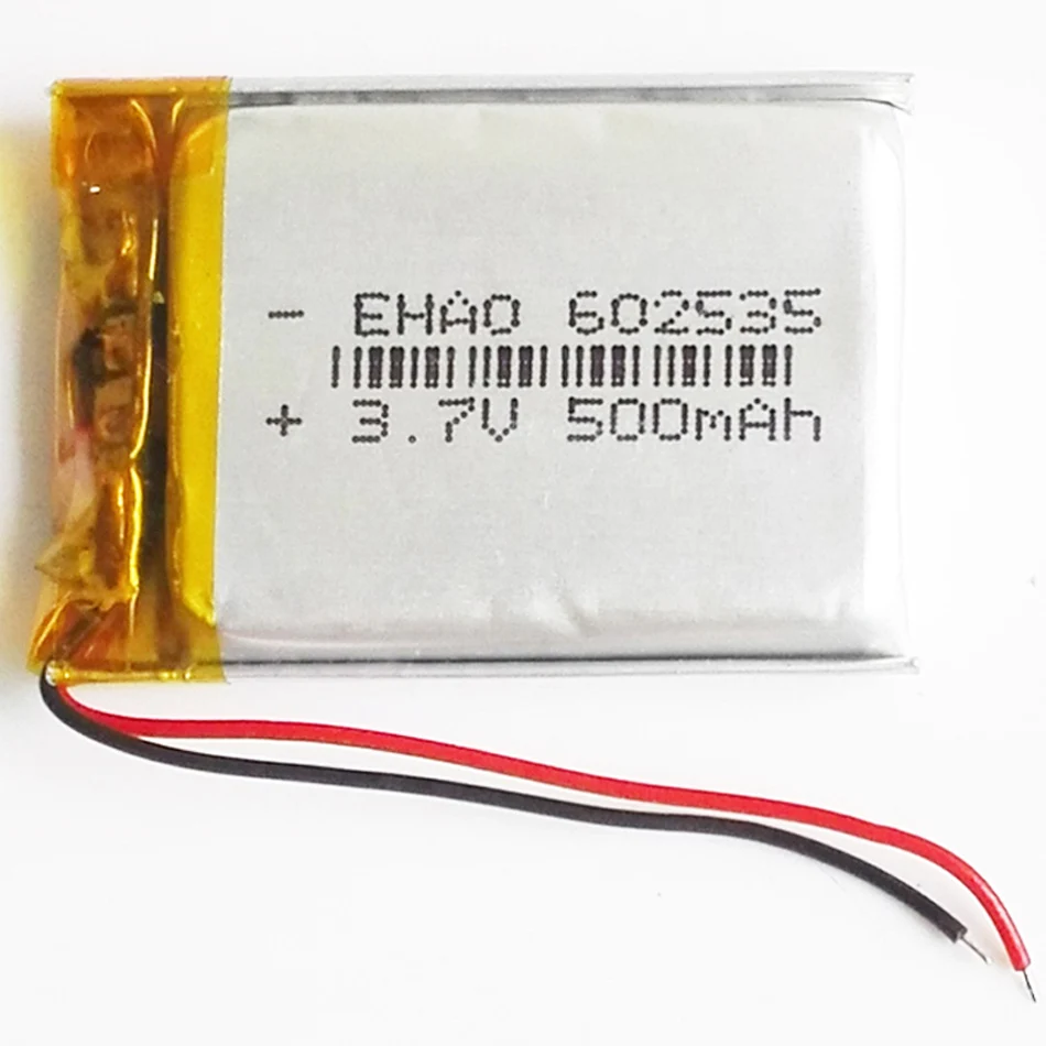 3.7V 500mAh 602535 Lipo polimerowa akumulator litowy 3Pin 2Pin wtyczka do MP3 GPS DVD Bluetooth rejestrator zestaw słuchawkowy