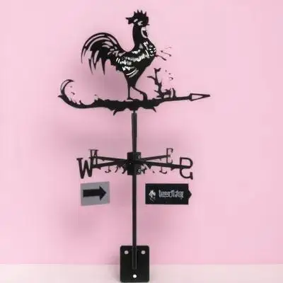 

Wrought Iron Rooster Weather Vane Garden Weathervane Decorative Farm Patio Outdoor Ornaments
