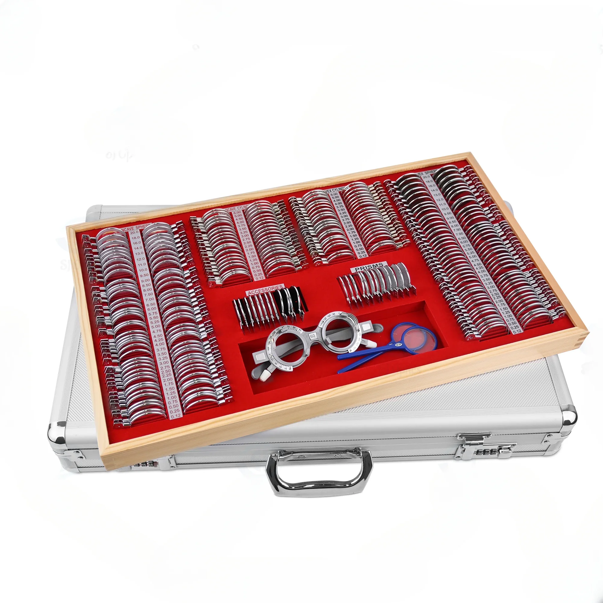 WZ-266JSH Optometry Box Trial Lens Set 266    Optical Instrument with Red Velvet    Metal Rim