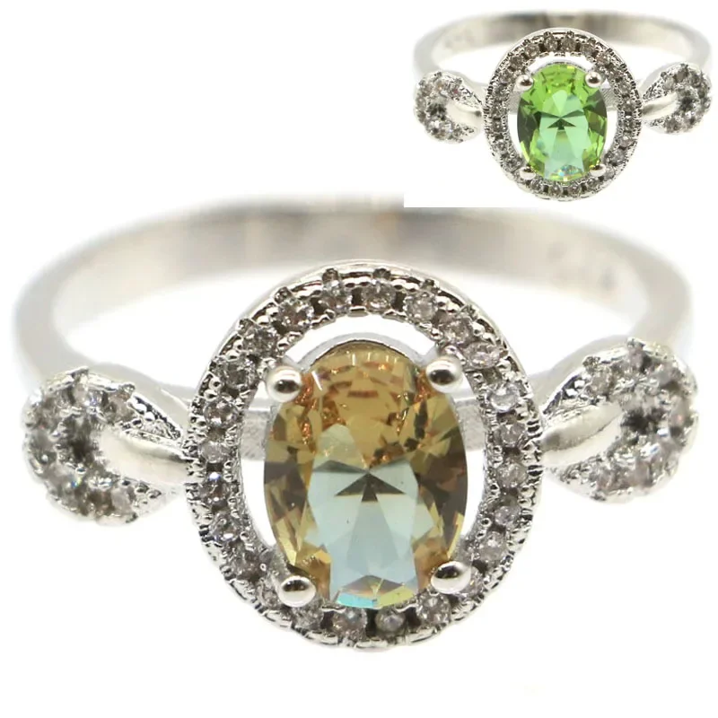 

925 Solid Sterling Silver Rings 3.2g Customized Changing Alexandrite Topaz Zultanite Blue Topaz Aquamarine Many Sizes 5-12