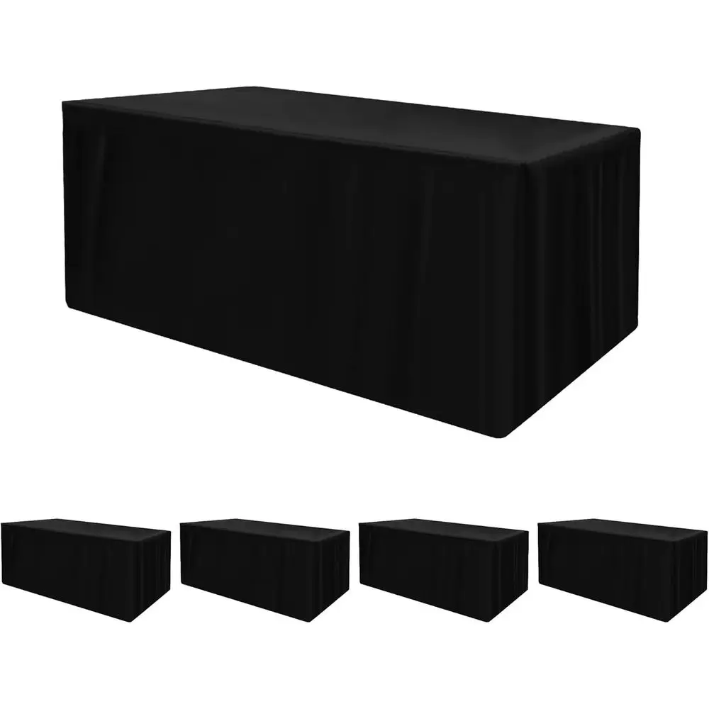

itted Tablecloth or 6 oot RecTables (4-Pack), Water Repellent itted Table Covers, Wrinkle-ree Proional or Outdoor Vendor Booths