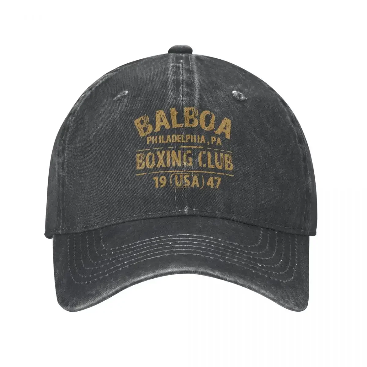 Vintage Rocky Balboa Boxing Club Gloves 1947 Baseball Cap Unisex Distressed Denim Snapback Hat Outdoor Adjustable Duckbill Cap