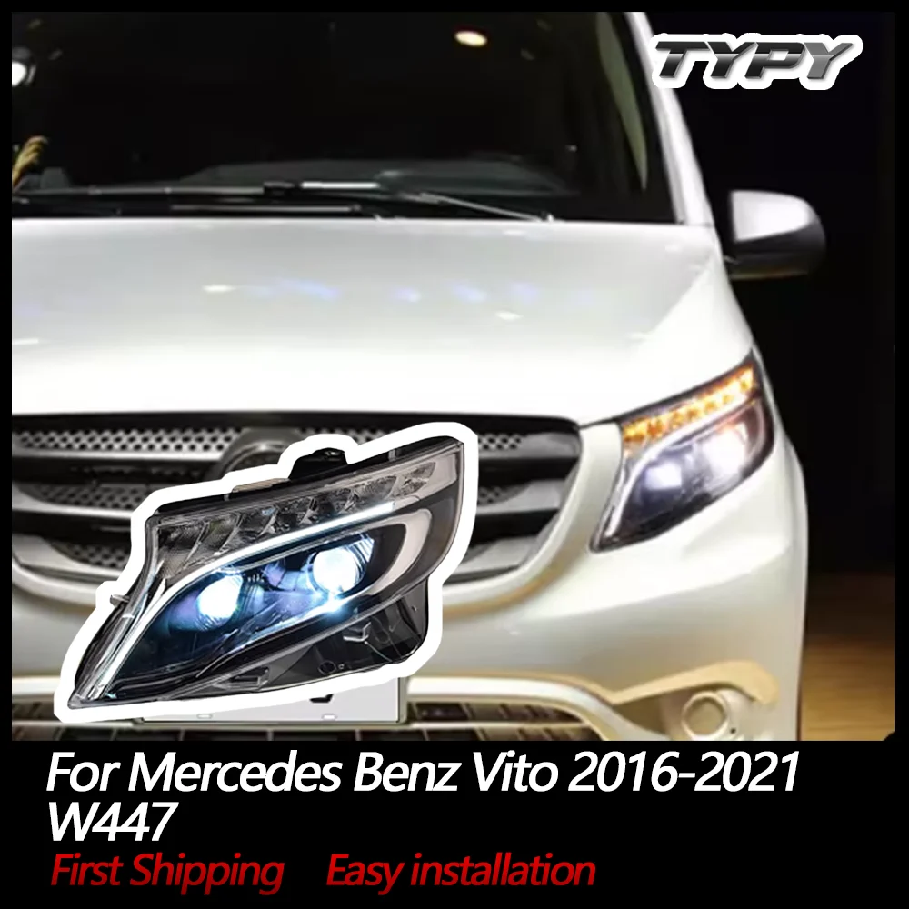 Conjunto de luces LED para coche, faros delanteros de alta configuración para Mercedes Benz Vito 2016-2021, W447