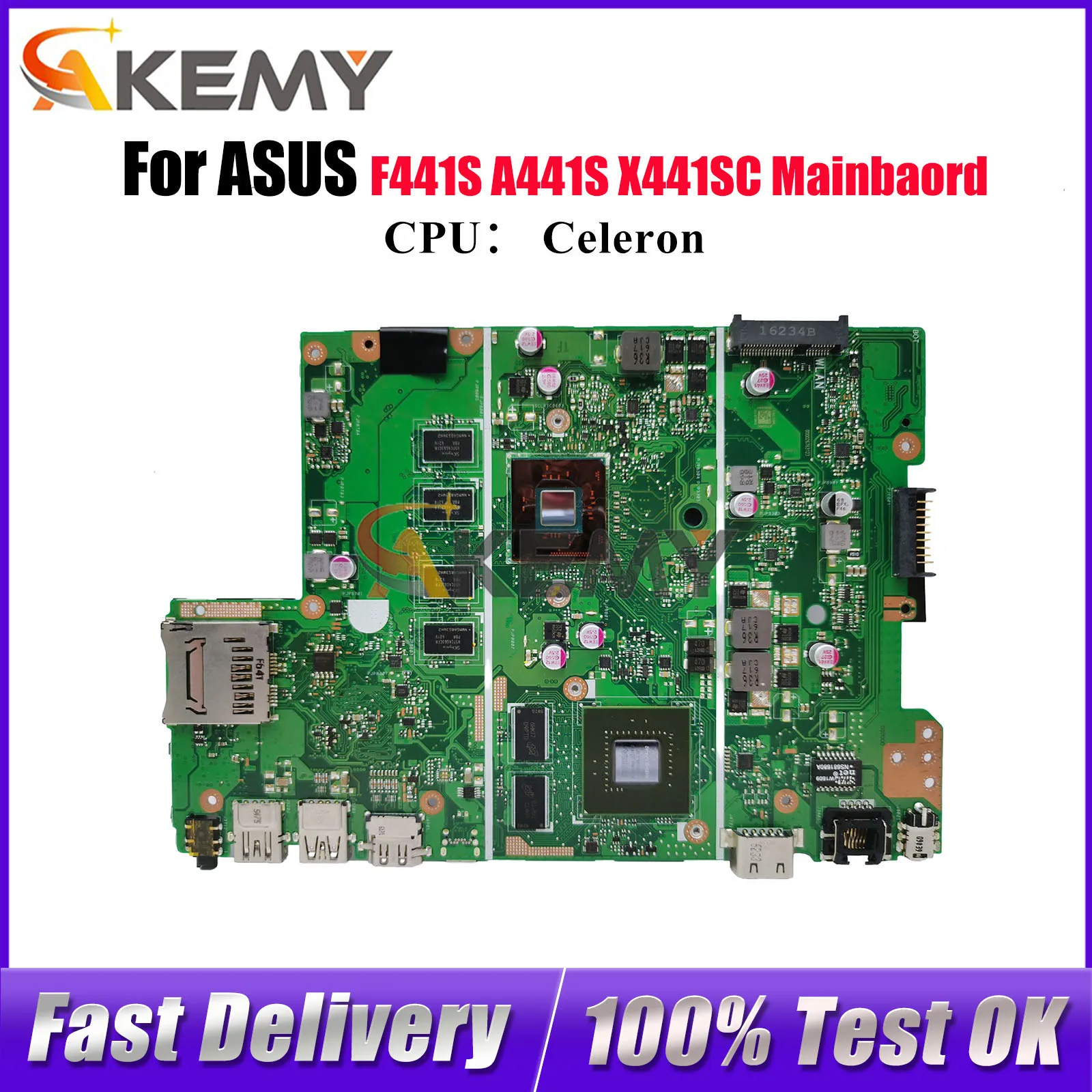 

X441SC Материнская плата для ноутбука ASUS VivoBook A441S F441S X441SC X441S Материнская плата для ноутбука с процессором Celeron 100% тестирование ОК быстрая доставка