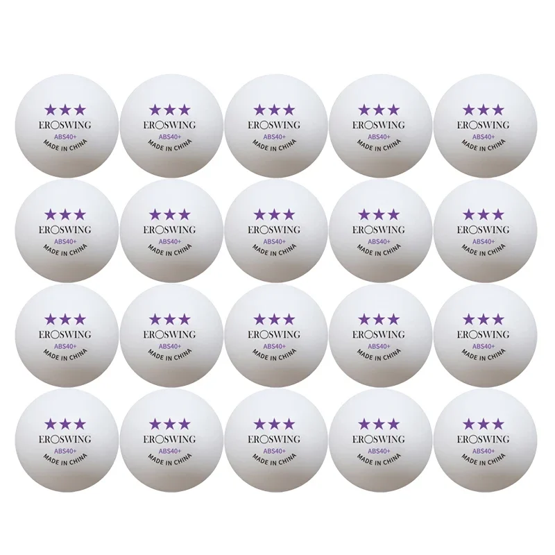 Eroswing 3-Star Table Tennis Balls 40mm+ Diameter New Material ABS 2.8g Professional Ping Pong Ball for Training 50pcs