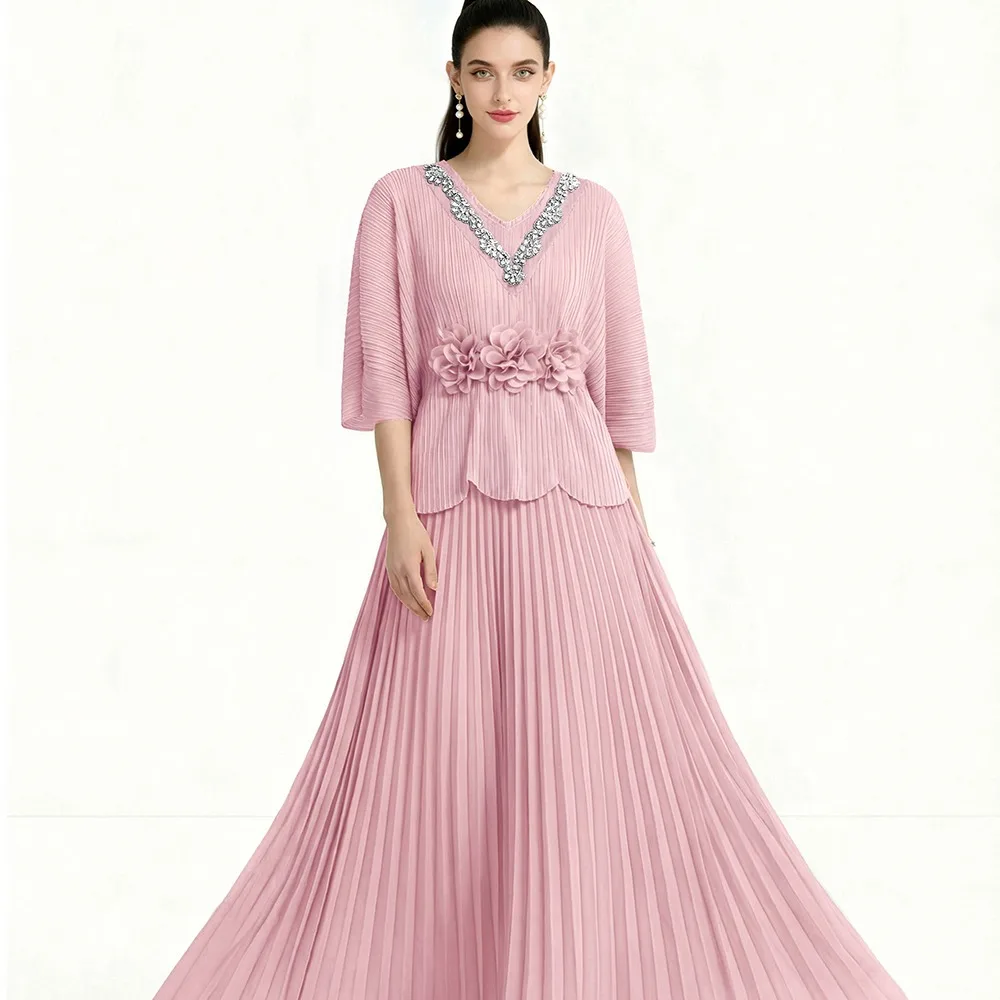 

Женский модный комплект больших размеров для Ближнего Востока, с V-образным вырезом, рукавом три четверти, весенний, на все сезоны, для взрослых