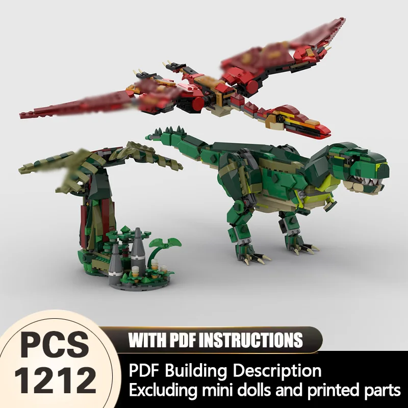 Creators Animal Series Model MOC Building Bricks Tyrannosaurus And Quetzalcoatlus Modular Technology Gifts Assemble Children Toy