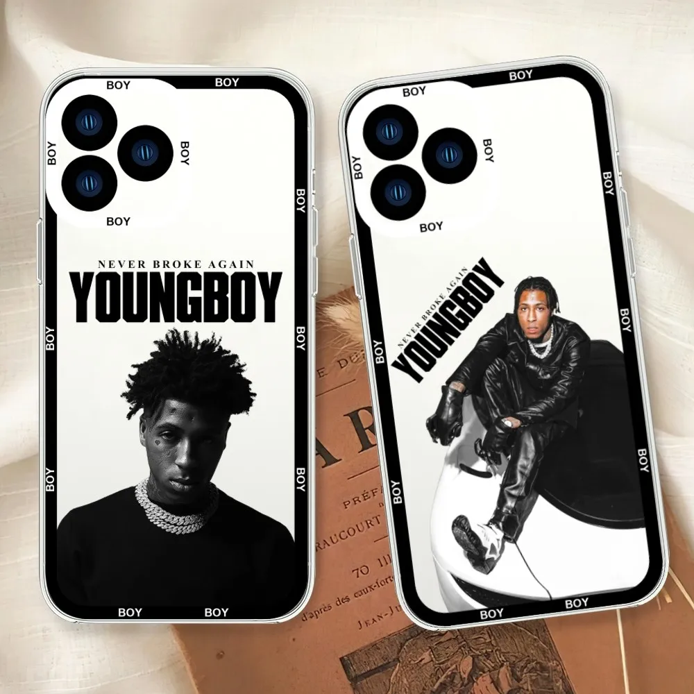 Rapper Youngboy Never Broke Again Phone Case For iphone 11 12 13 14 15 Mini Plus Pro Max Transparent Shell