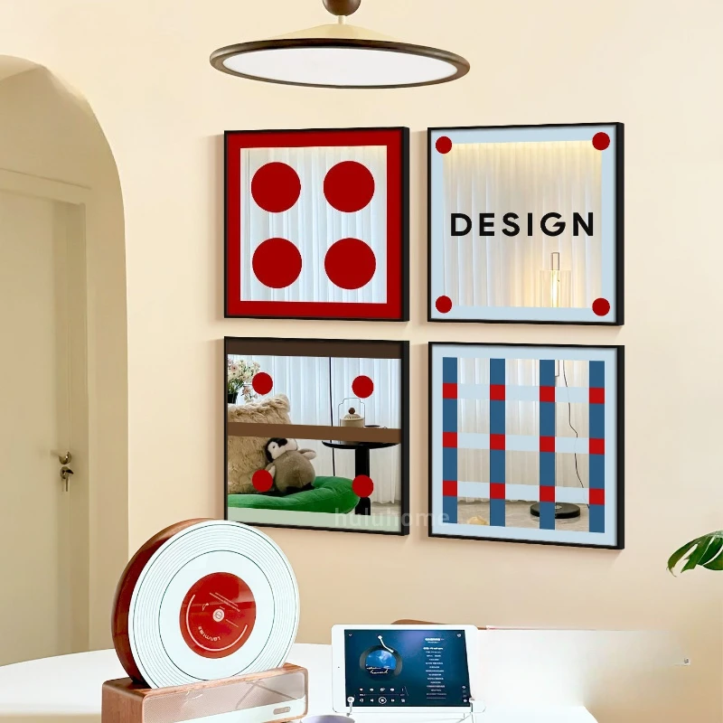Bauhaus Living Room Wall Stickers Dopamine Decor Painting Sideboard Decorative Ornaments Aesthetic Home Interior Art Calligraphy