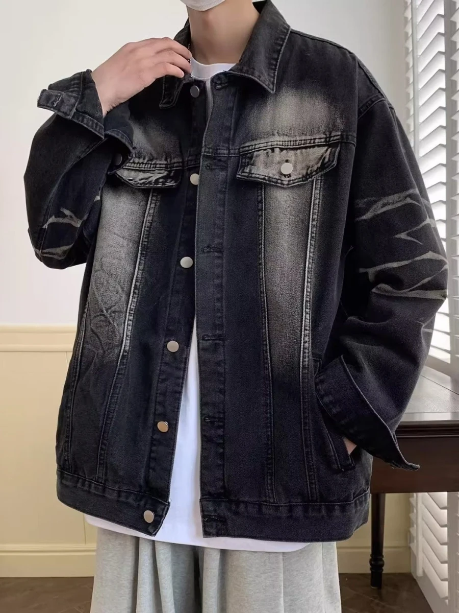 

American Sle Haome Loose Jaet Men's High Street Hong Kong Sle Spring Autumn Faionable Casual Outerwear