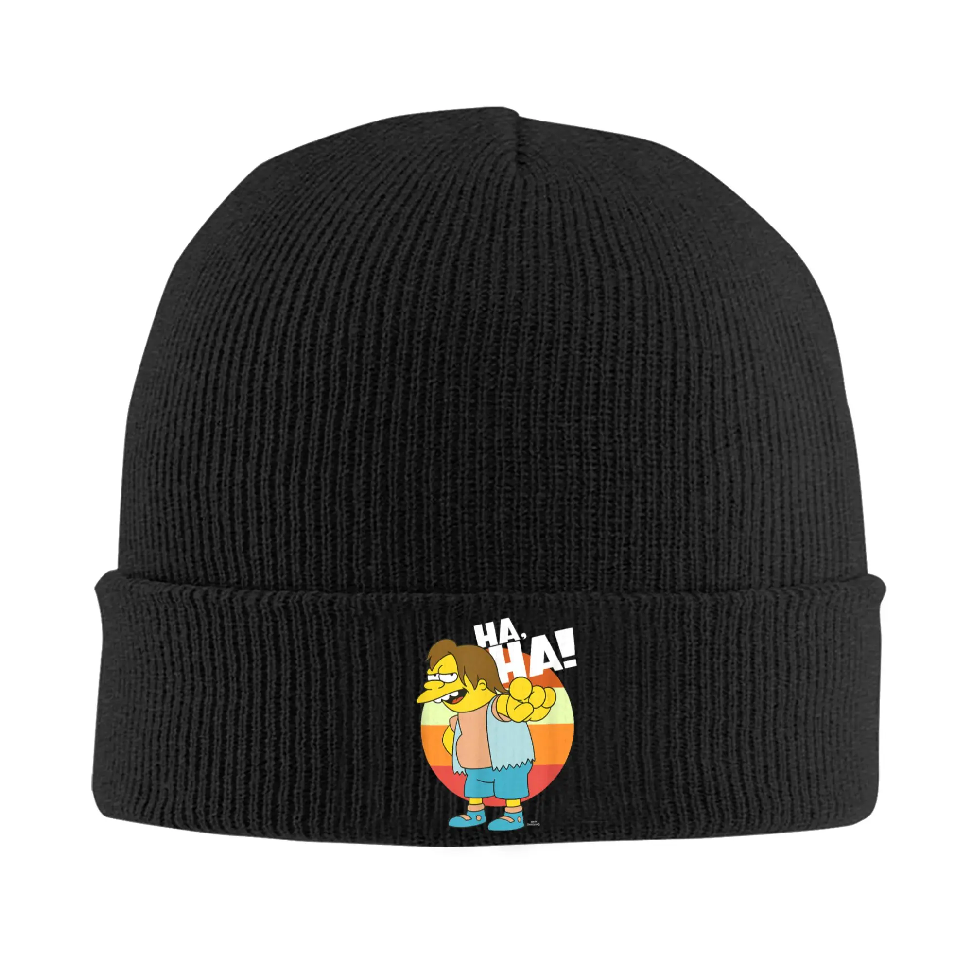 Unisex Adult The S-simpson Nelson HAHA Beanie Hats  Casual Knit Hat Winter Outdoor Caps Custom Warm Soft Bonnet Hats