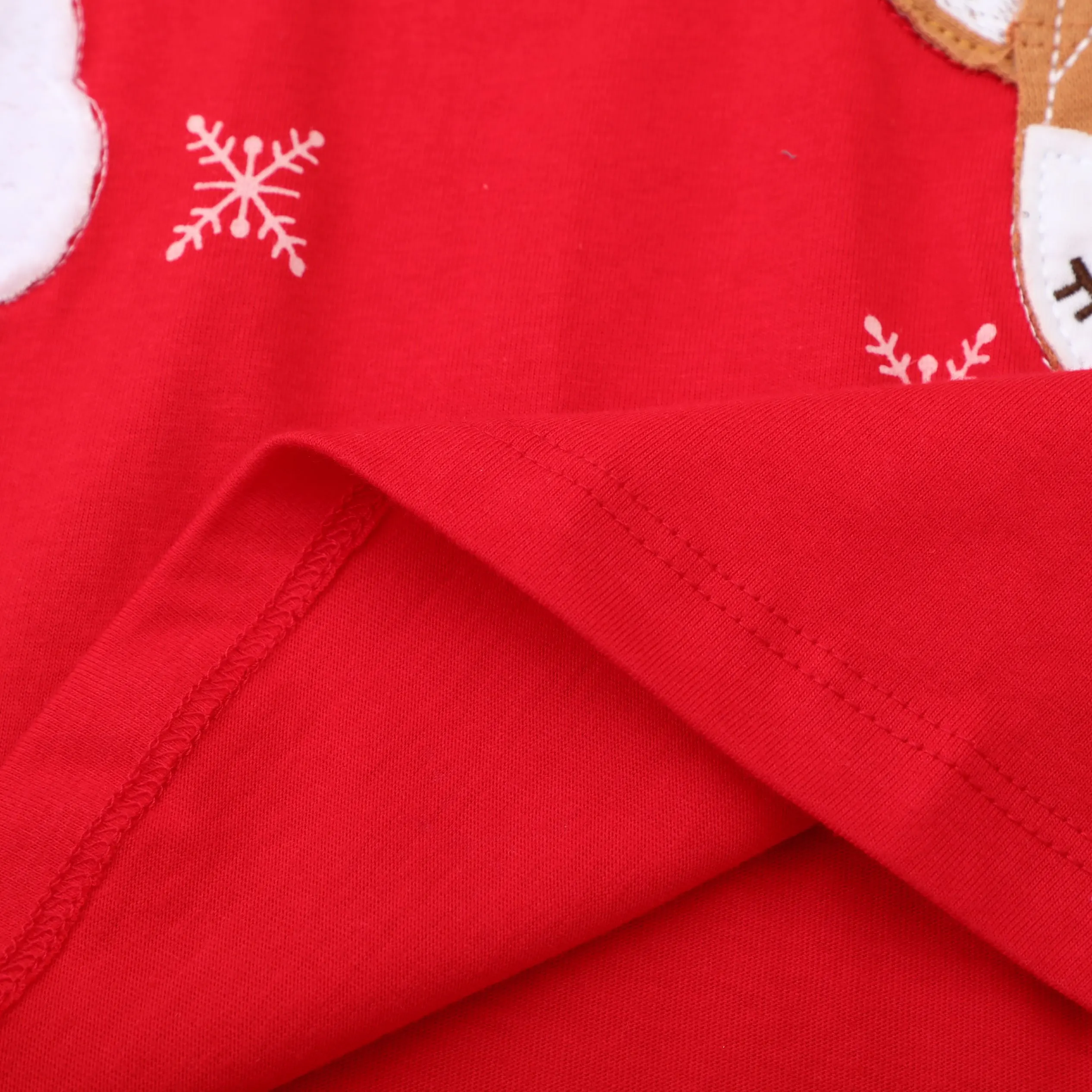 ชุดเดรสผ้าฝ้าย 100% สำหรับเด็กผู้หญิงในวันคริสต์มาสพร้อมแขนเสื้อระบาย - ลายซานตาคลอส/กวางคริสต์มาส/เกล็ดหิมะ - สไตล์ฤดูใบไม้ร่วงและฤดูหนาว