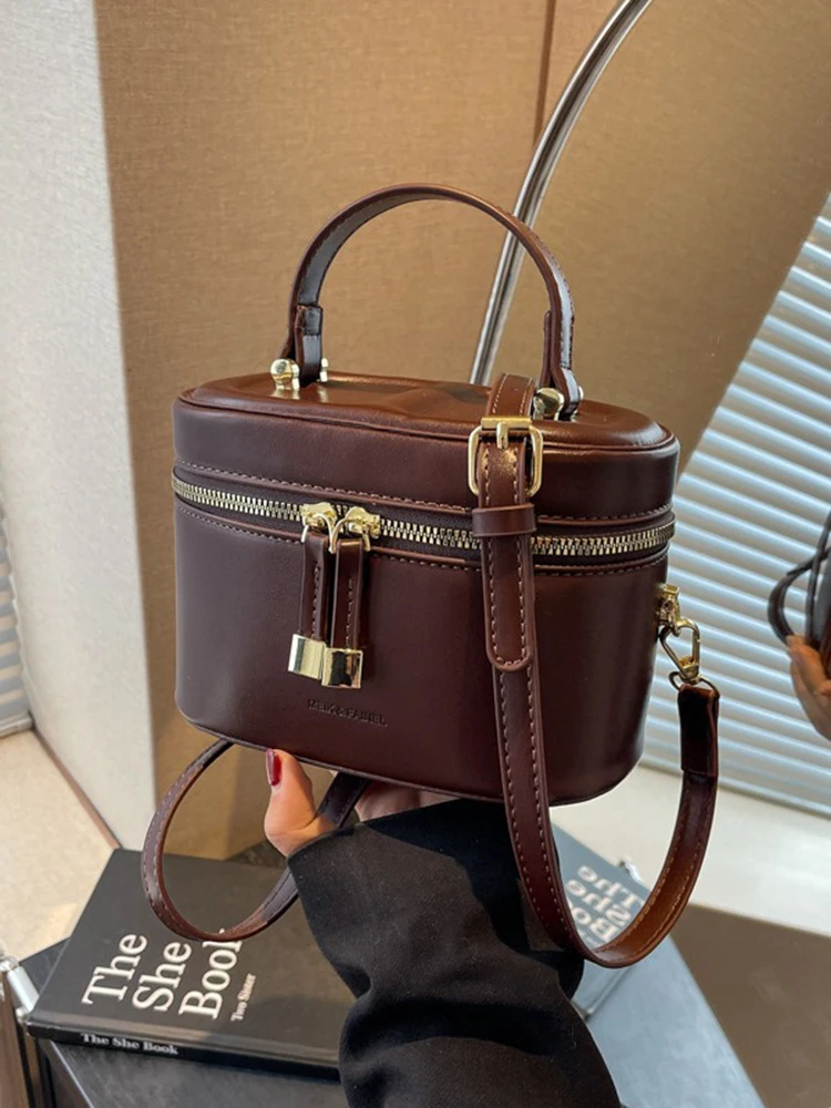 Korean Fashion Handbag 2024 New Minimalist Small Square Bag Texture Single Shoulder Crossbody Box Bag Women Versatile Bucket Bag