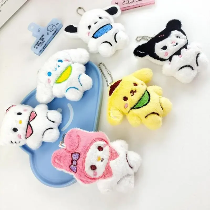 Sanrio Plush Doll Keychain Cinnamoroll Pochacco Cute Key Ring Bag Pendant Gift Kids Toys Backpack Decoration Girl Gifts