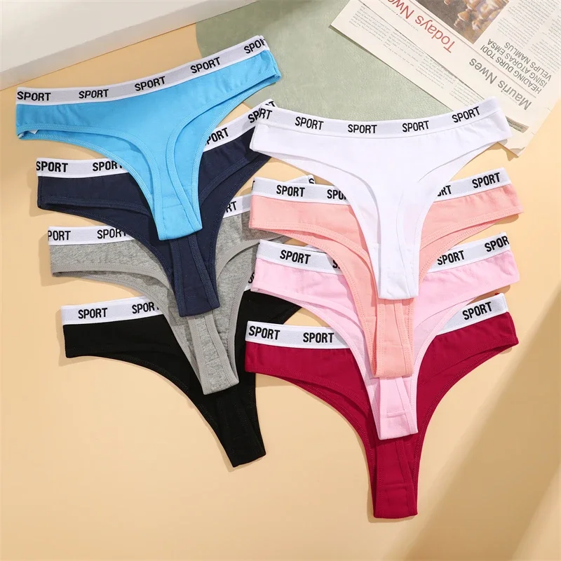 FINETOO 6 шт. женские бесшовные хлопковые стринги с низкой талией, мягкие удобные спортивные трусики