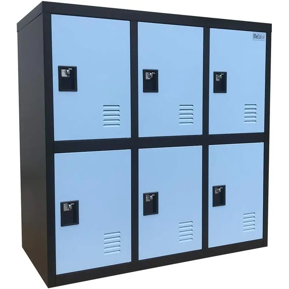 

Blue Kids Locker for Bedroom and Playroom: Storage for Clothes, Bags, Toys, and Books with Padlock