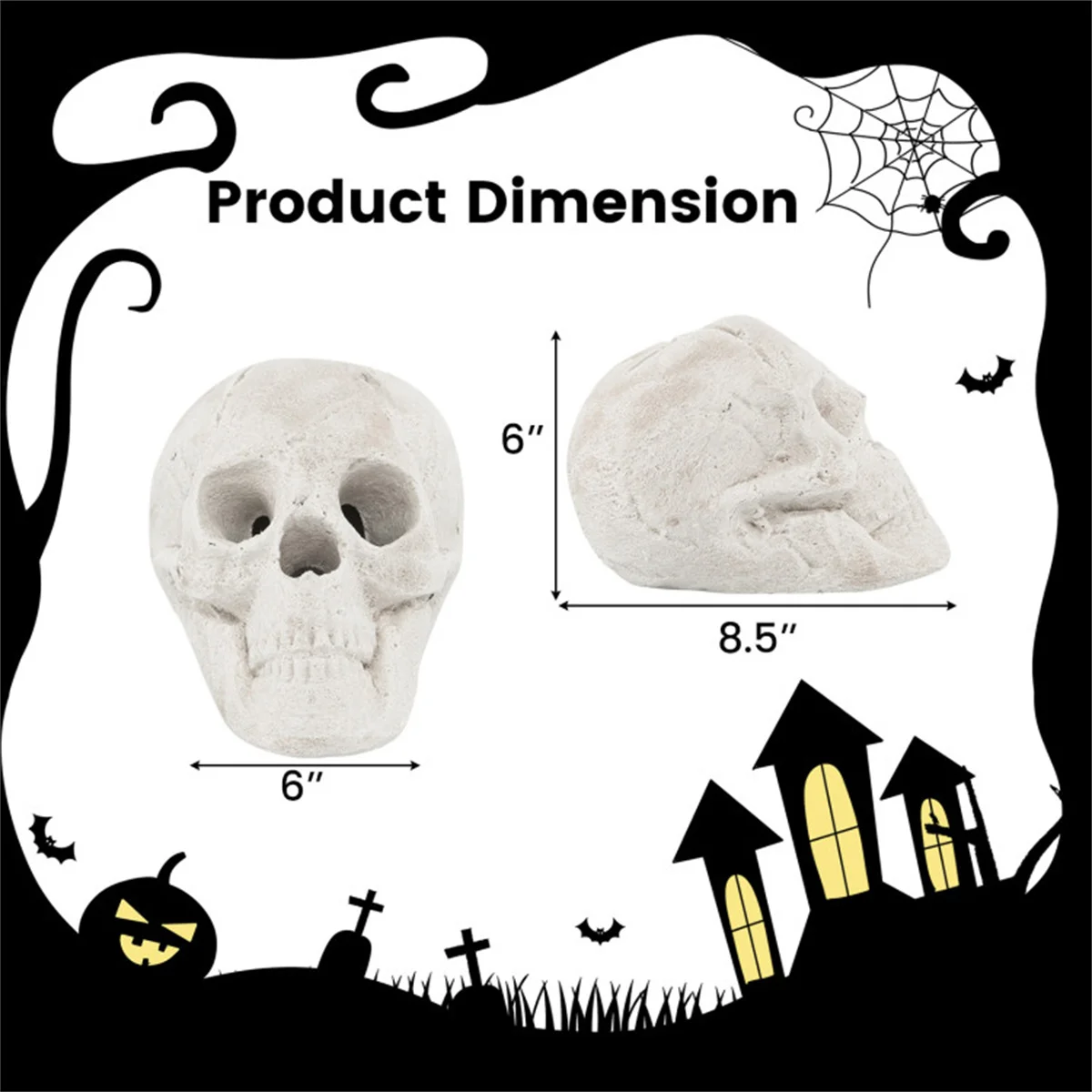 Crâne Décoration d'Halloween, Beige, 1Pc