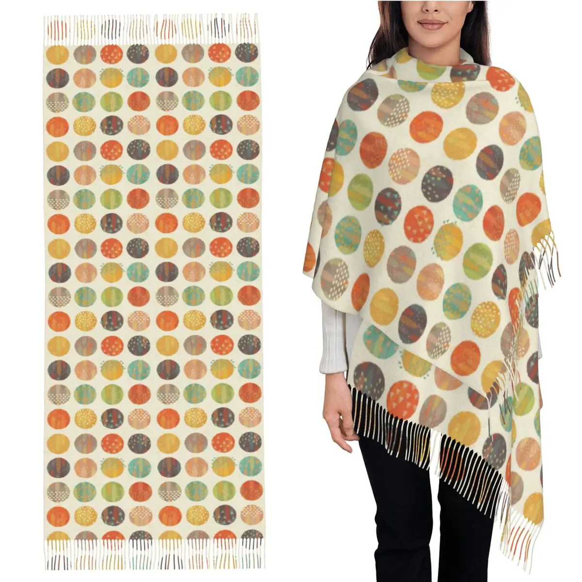 

Celestial Bodies Scarf Tassel Scarves for Women Soft Warm Shawls and Wraps Large Fall Winter Shawl Wrap