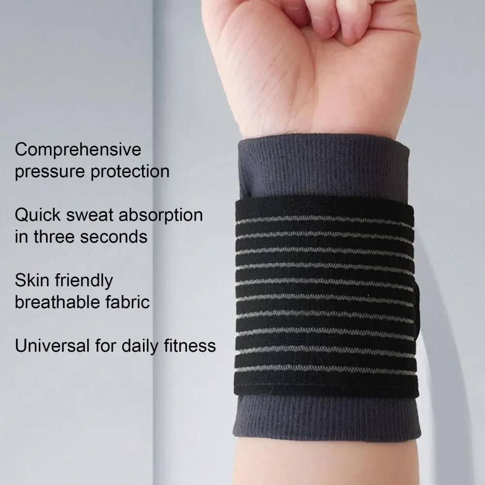 Ergonomic Wrist Brace Shock Absorption Wrist Guard Sweatband for Gym Fitness Working Out Adjustable Brace with Plastic for Men