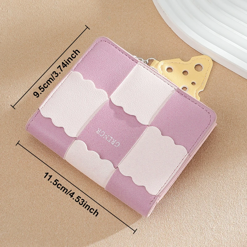 محفظة قصيرة منسوجة جديدة أصلية من كوكي، فتحة متعددة للبطاقات، مدمجة رائعة وبسيطة، محفظة للعملات المعدنية للنساء