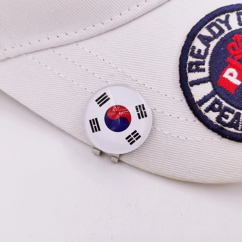 Flag Symbol Golf Ball Marker With Magnetic Hat Clip Country World Banner VARIOUS DESIGNS STYLE 002