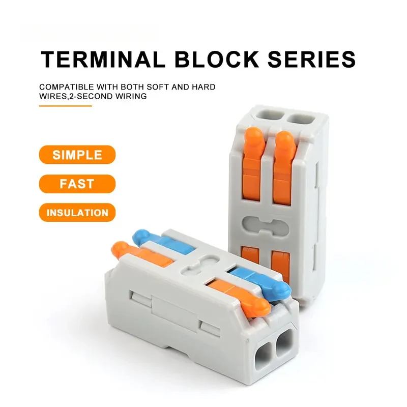 10/20/50PCS Mini Fast Wiring Cable Connectors Universal Compact Splitter Electrical Conductors Push-in Home Terminal Block
