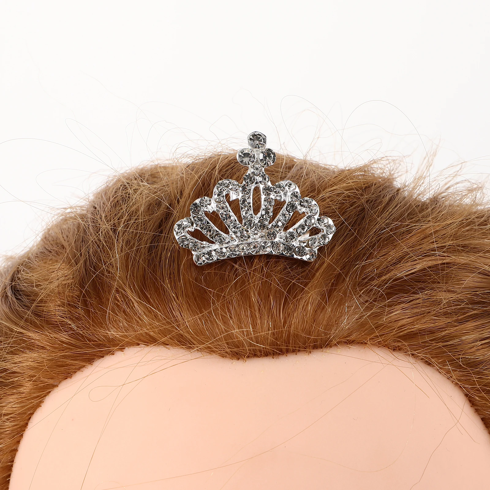 

6PCS Children's Headgear Birthday Tiara Crown Dainty Costume Princess Crowns Mini Rhinestone Decorations Easy Insert Comb Safe