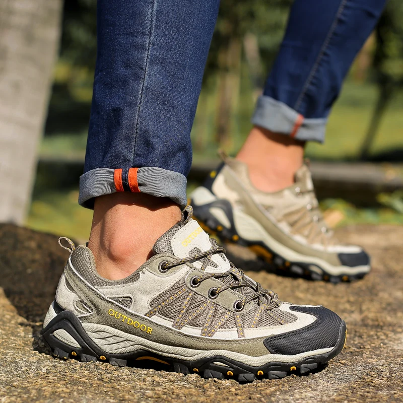 HIKEUP Cao Chất Lượng Giày Ngoài Trời Dành Cho Nam Nữ Thoải Mái Chống Nước Cổ Giày Thể Thao Đi Bộ Giày Thể Thao Giải Trí