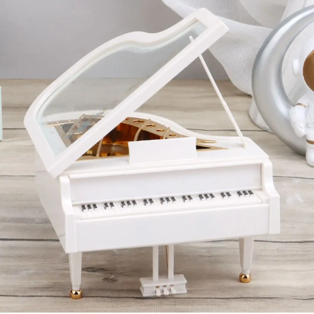 

Elegant With Light Piano Music Box European Style Exquisite Classic Piano Model ABS Girly Heart Children Music Box Toys Children