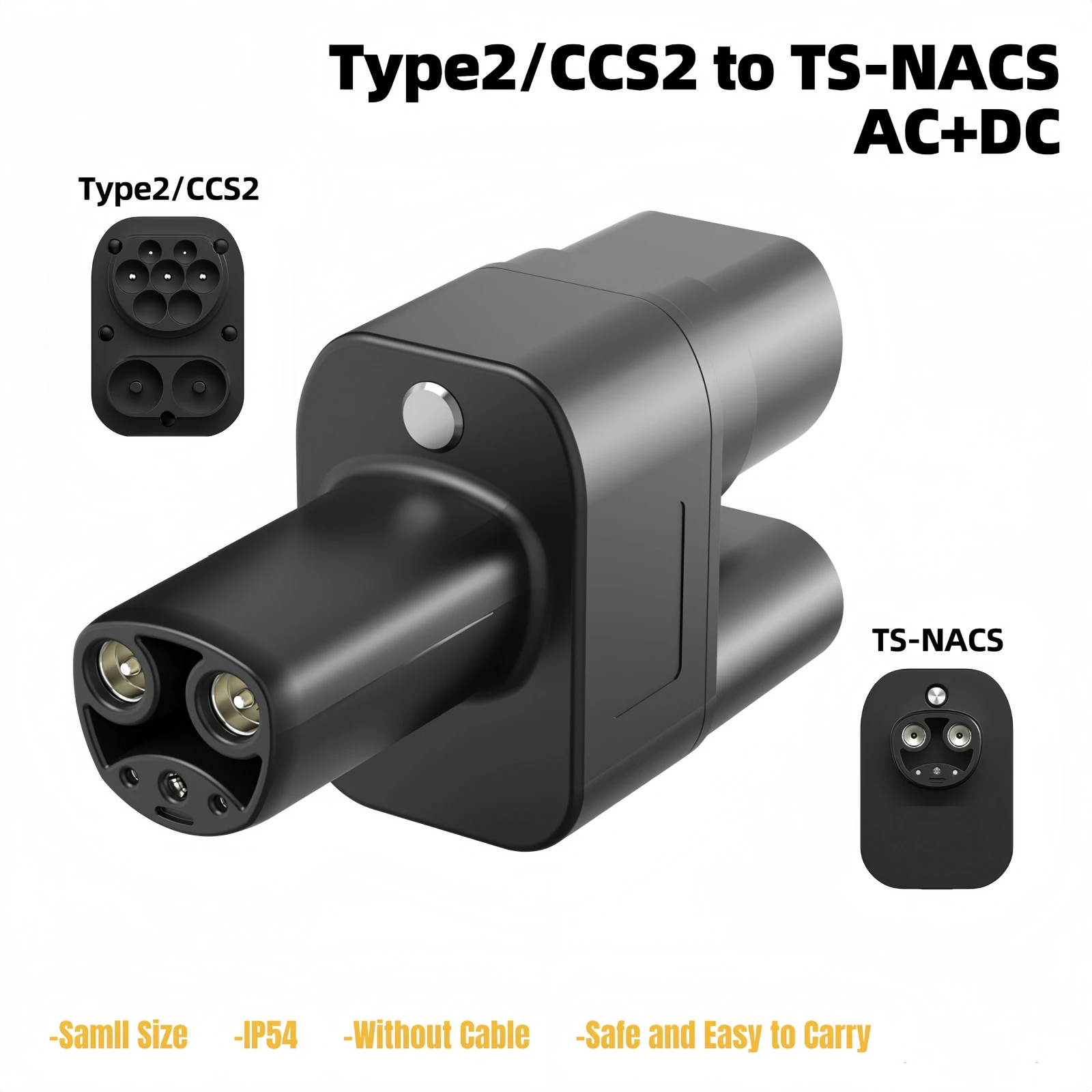 

CCS2 to Tesla AC+DC Adapter Fit for Tesla Model 3/X/Y Made in USA CCS2 Combo Adapter Support CCS2 & Type 2 EV Charger