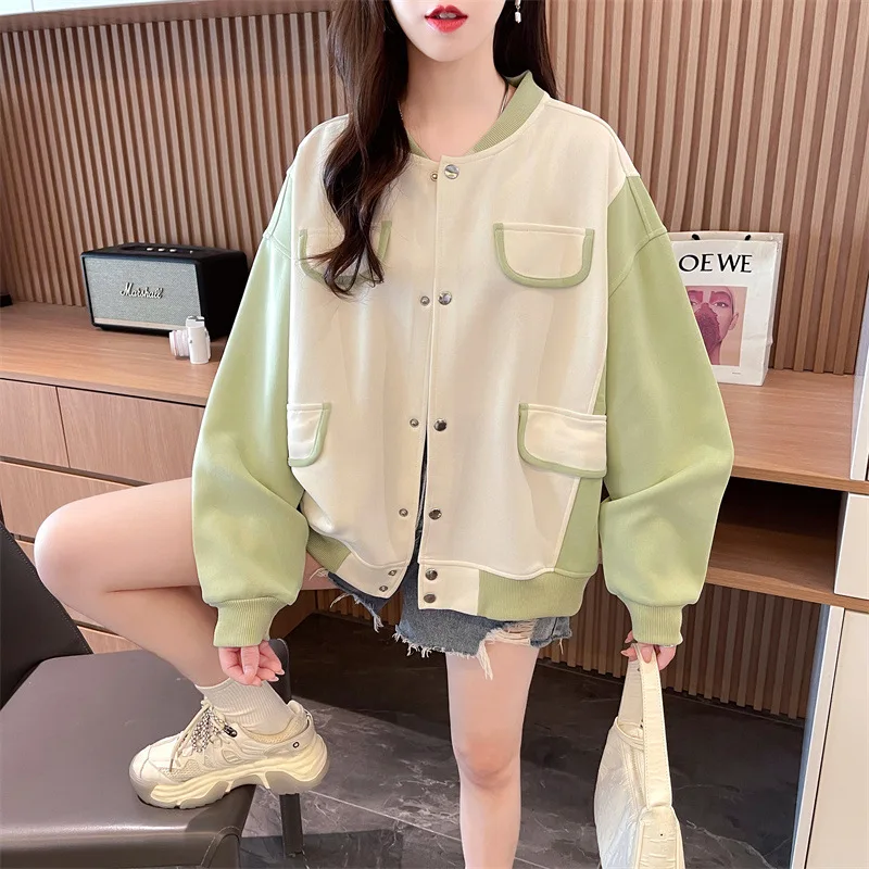 Damessweatshirts Oversize Lange mouw Rood V-hals Splitsen Persoonlijkheid Kaploos Micro Minimalistisch Geruit Dames Paar Slank