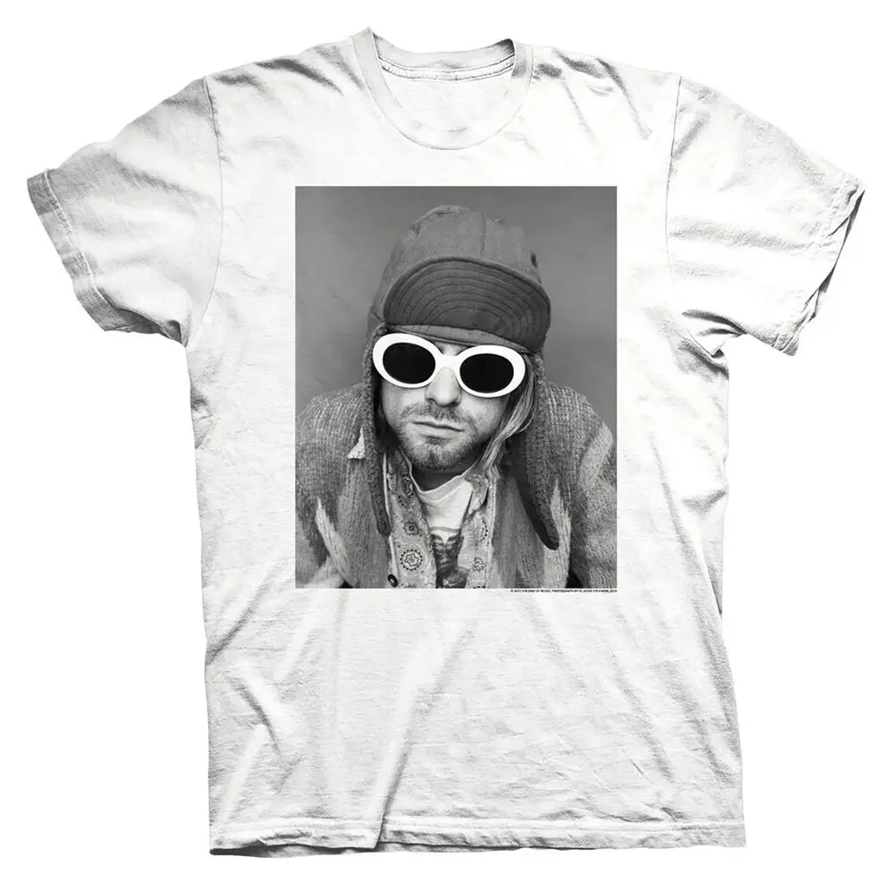 Kurt Cobain Sunglasses Photo    Anime pattern for both men and women High quality cotton Short Sleeves