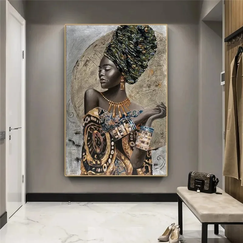 

African Black Woman Graffiti Art Posters And Prints Abstract African Girl Canvas Paintings On The Wall Art Pictures Wall Decor