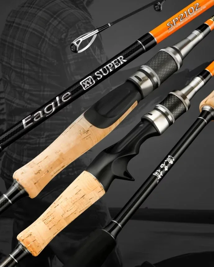 

Fishing rod 2 section 1.8/2.1/2.4 m 24 Ton Carbon Fiber Medium Heavy Bait Casting Spinning Fishing Rod