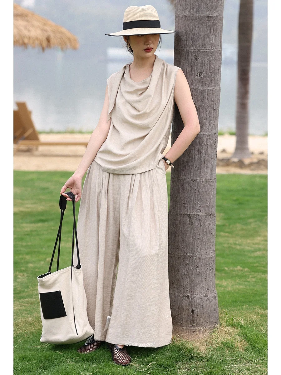 

Летние женские брюки 2025: повседневные, модные, с высокой талией, свободного кроя, прямые, с уникальным дизайном, широкие штанины